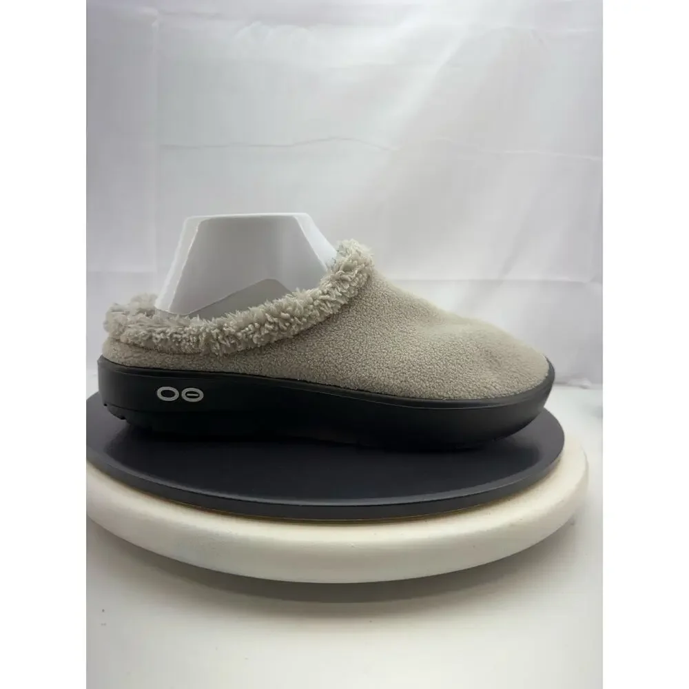 Oofos Oocoozie Mule Mens Size 11 Gray Sherpa Comfort Recovery Slip On Shoes NEW‎
